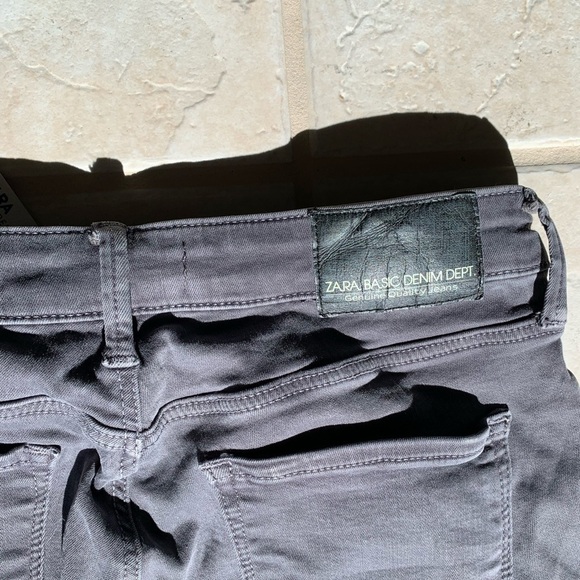 Zara Gray Sparkle Embellished Skinny Jeans Size 6 - Picture 8 of 11